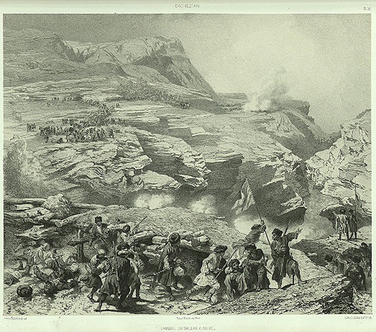 Daghestan. Passage du Soulakh a Akhatl.