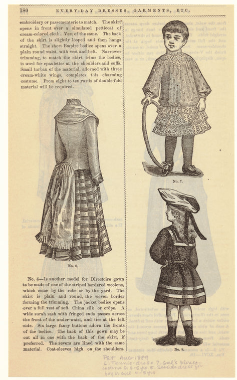 Every-day dresses, garments, etc