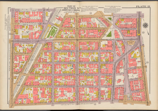 Double Page Plate No. 13, Part of Section 9, Borough of the Bronx: [Bounded by E. 163rd Street, St. Anns Avenue, E. 156th Street and Morris Avenue]