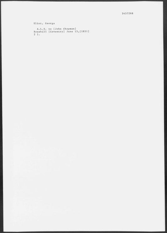 [Chapman], [John]. ALS to