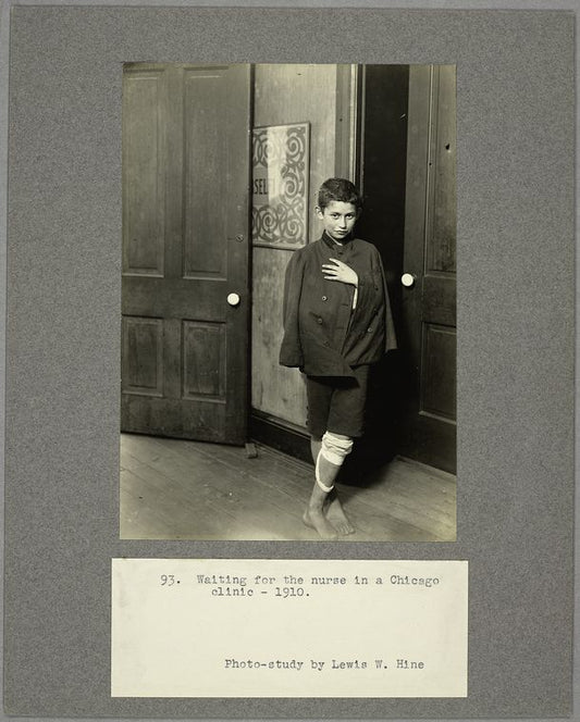 Waiting for the nurse in a Chicago clinic, 1910