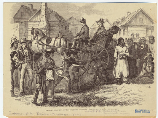 Canadian Indian boys shooting at pennies, at Lorette