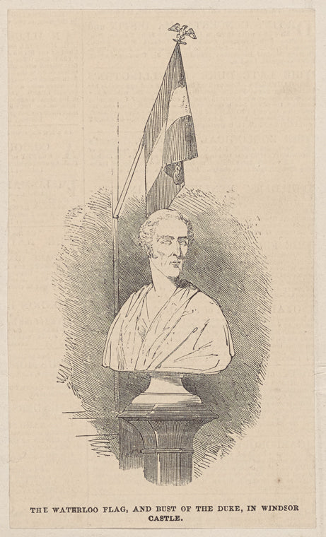 The Waterloo flag, and bust of the duke, in Windsor Castle