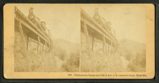 Frankenstein Trestle and Cliff, P.& O.R.R., Crawford Notch.