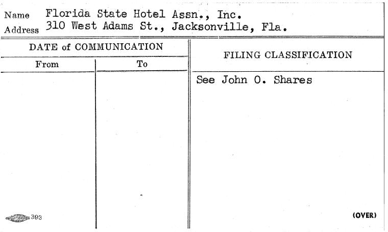Florida State Hotel Assn., Inc.