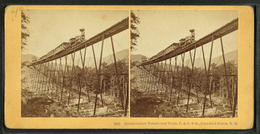 Frankenstein Trestle and Train, P. & O.R.R., Crawford Notch, N.H.