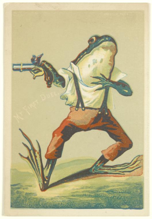 My first duel [frog with gun]