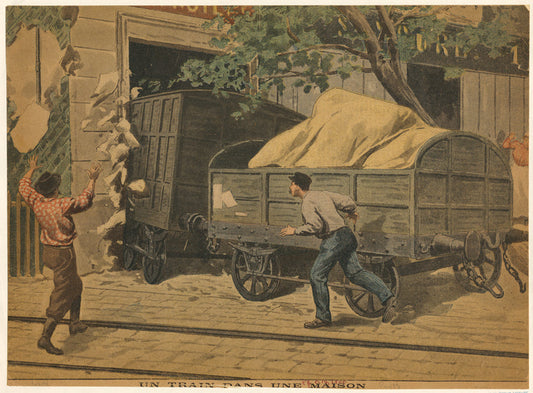Un train dans une maison