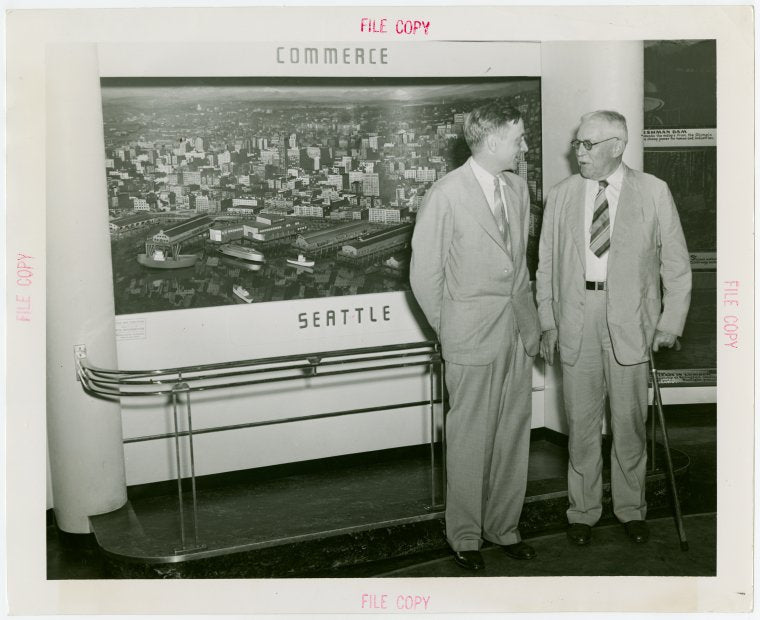 Washington (State) Participation - William O. Douglas (Supreme Court justice) and Stephen B.L. Penrose, president emeritus of Whitman College at exhibit