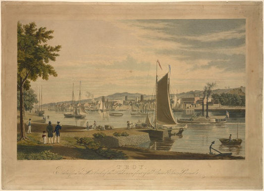 Troy. Taken from the west bank of the Hudson, in front of the United States Arsenal