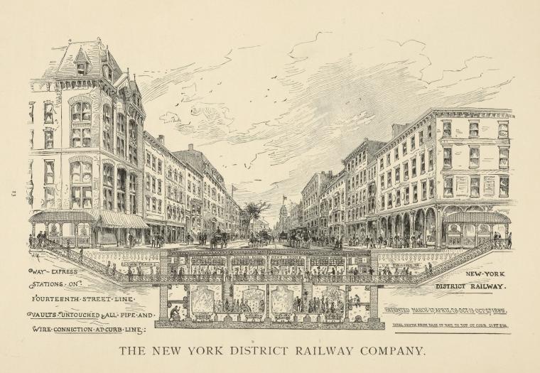Way-express stations on Fourteenth Street Line: vaults untouched all pipe and wire connection at curb line