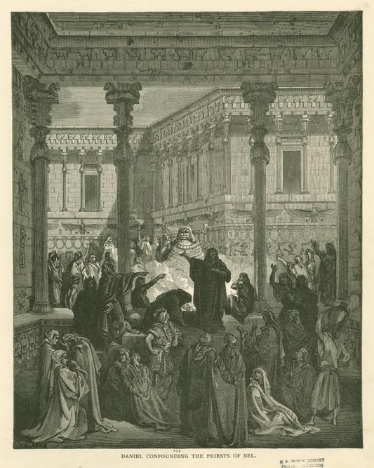 Daniel confounding the priests of Bel