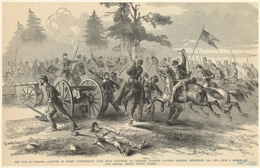 The war in Virginia : Capture of three Confederate guns, near Culpeper, by General Custer's cavalry brigade, September 14th, 1863