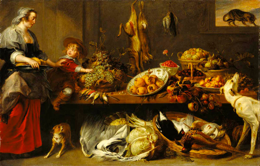 Kitchen Still Life with a Maid and Young Boy Gm-00076301