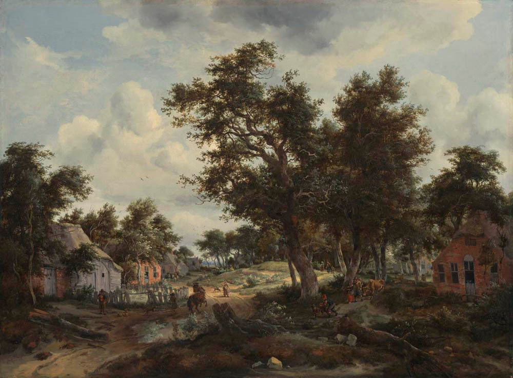 A Wooded Landscape with Travelers on a Path through a Hamlet Gm-14513501