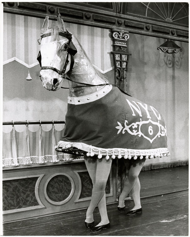 unidentified others wearing horse costume, from the Broadway production of Hello, Dolly!