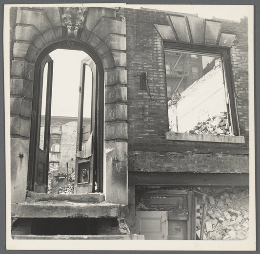 Facade of a gutted house