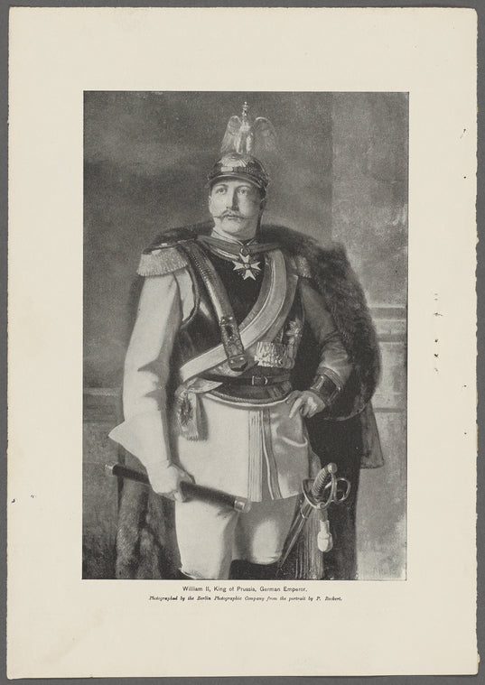 William II, King of Prussia, German Emperor. Photographed by the Berlin Photographic Company from the portrait by P. Beckert