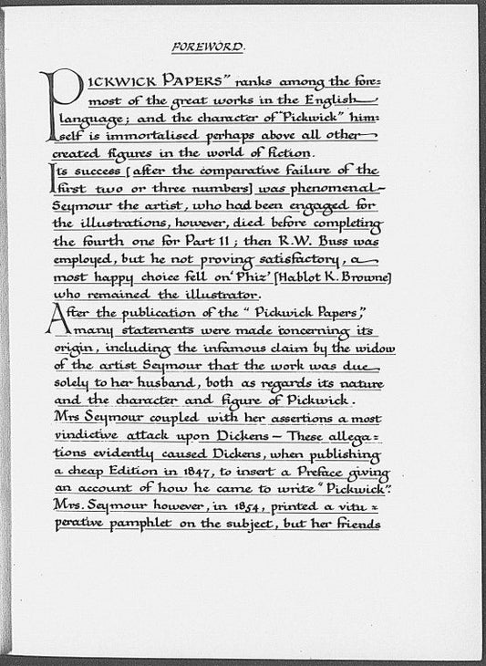 History of Pickwick, A. Holograph