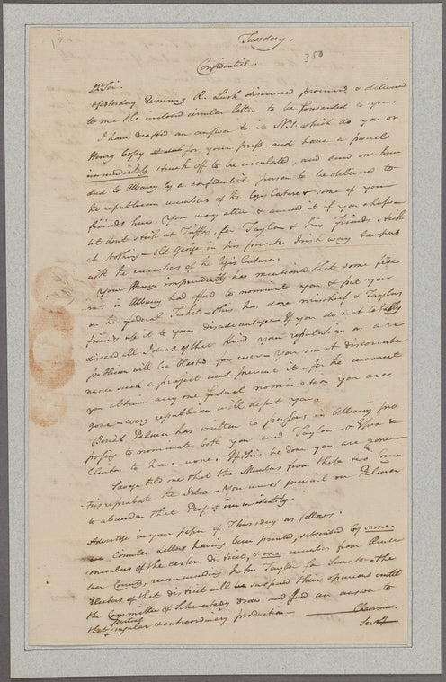 Yates, Peter W. To Joseph C. Yates