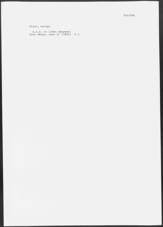 [Chapman], [John]. ALS to
