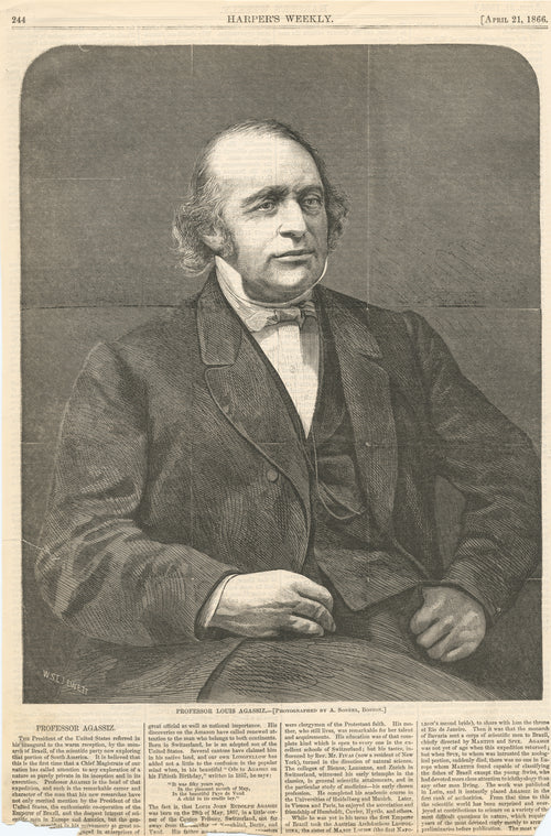 Harper's Weekly, April 21, 1866 : Professor Louis Agassiz (photographed by A. Sonrel, Boston).