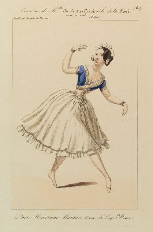 Costume de Melle Carlotta Grisi, rôle de la Péri, dans la Péri: (Ballet). Academie Royale de Musique