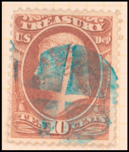 10c brown Jefferson single
