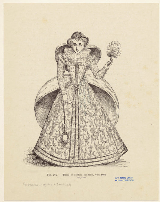 Dame en coiffure bouffante, vers 1560