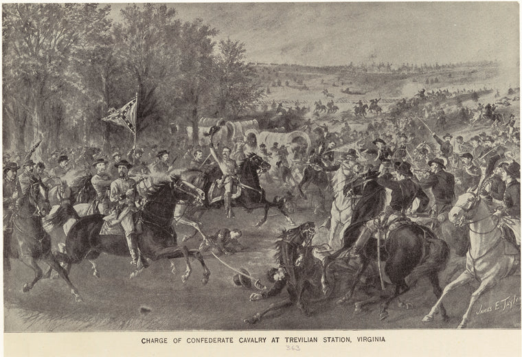 Charge of Confederate cavalry at Trevilian Station, Virginia