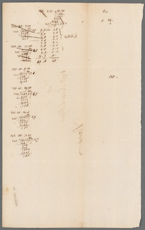 [Sheet of paper with calculations]