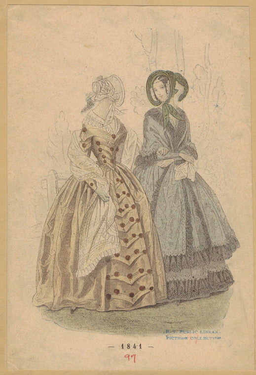 Women outdoors, France, 1841