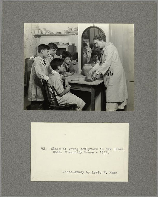 Class of young sculptors in New Haven, Conn. Community House, 1935