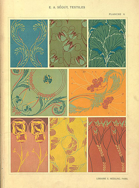 Eight textile designs