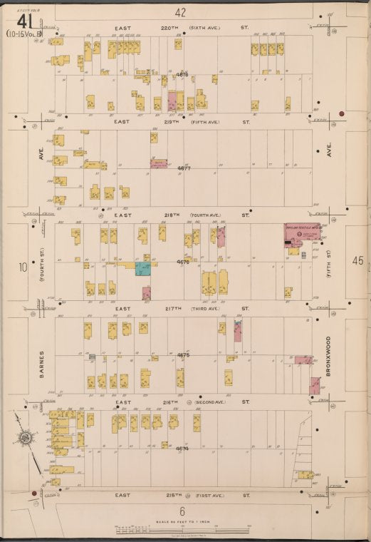 Bronx, V. 18, Plate No. 41 [Map bounded by E. 220th St., Bronxwood Ave., E. 215th St., Barnes Ave.]