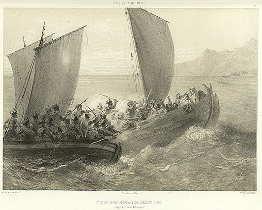 Cotes de la Mer Noire. Cosaques d'Azof abordant un corsaire Turc.