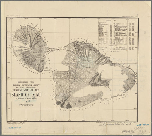 General map of the island of Maui as surveyed to March 1, 1880