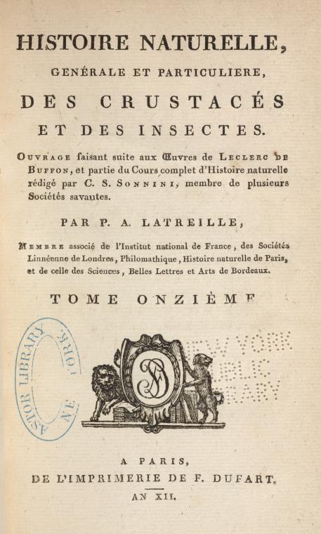 Histoire naturelle, generale et particuliere des crustaces et des insectes