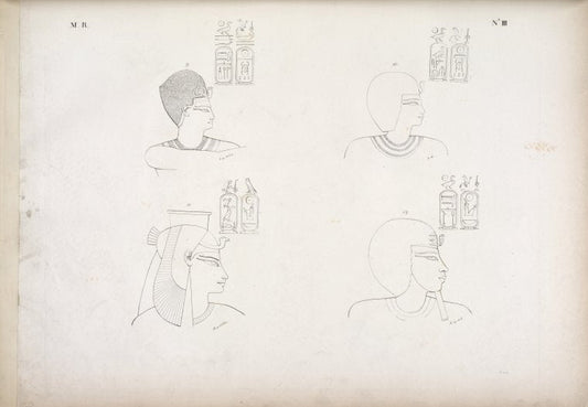 Fig. 9.Amenôf II [Amenhotep II]. Fig. 10. Thutmes V [Thutmose IV]. Fig. 11. Mutemwa. Fig. 12. Amenôf III [Amenhotep III].